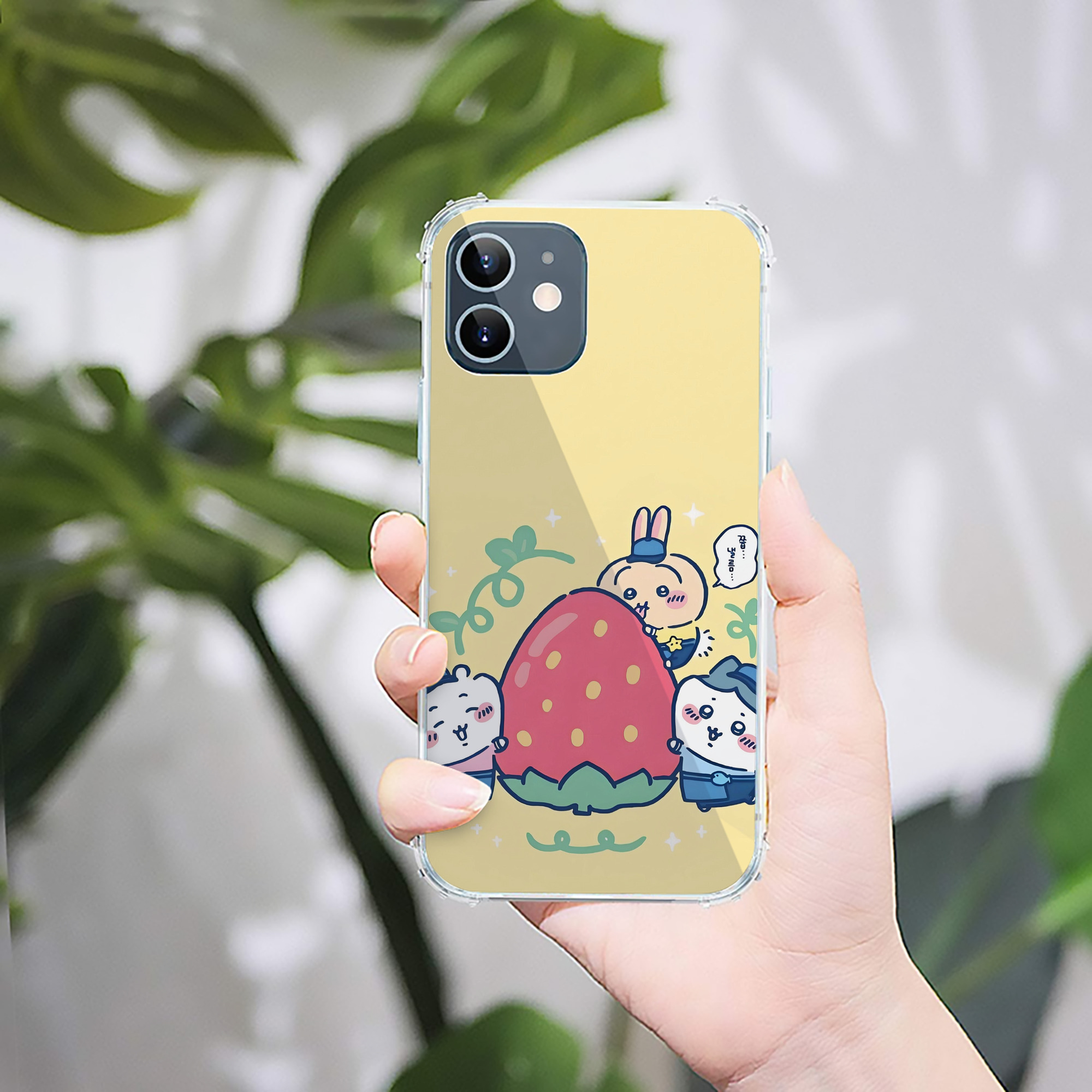 （画像用） ちいかわ Chii-kawa 【iPhone 12シリーズ対応】透明スマホケース（クリアソフトケース）